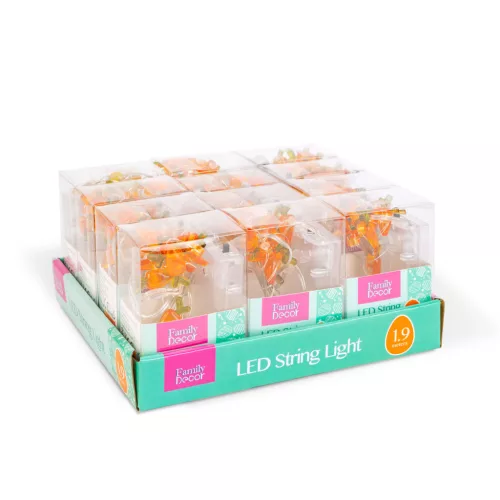 Family LED fényfüzér nyuszi és répa mintával, 2 m, 20 LED, 2 x AA