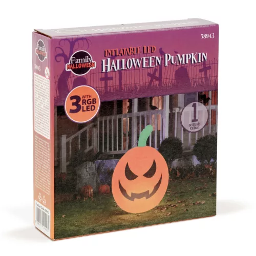 Family felfújható RGB LED-es halloween tök, 40 cm