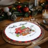 Family karácsonyi fém tálca autós mintával, fehér, 33 cm