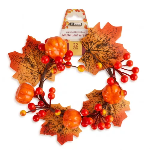 Őszi juharlevél koszorú 22 cm
