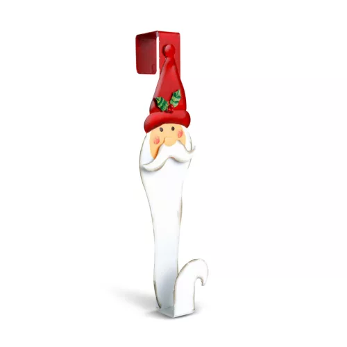 Karácsonyi fém ajtódísz tartó, mikulás, 38 cm