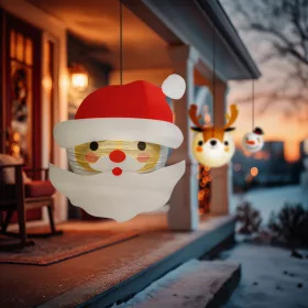 Karácsonyi papír lampion Mikulás mintával 30 cm