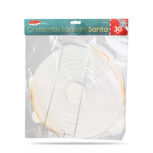 Karácsonyi papír lampion Mikulás mintával 30 cm