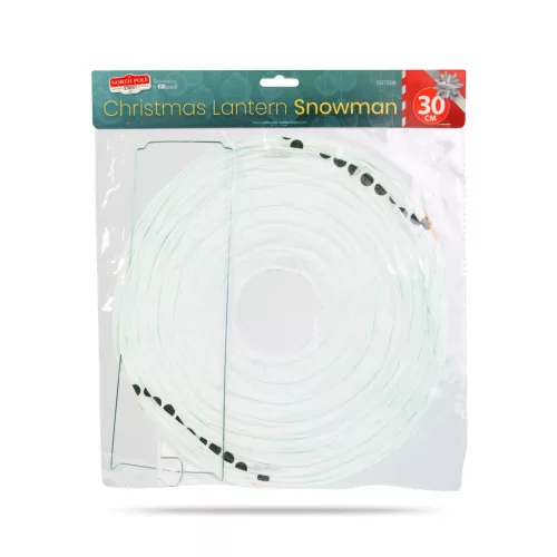 Karácsonyi hóemberes papír lampion 30 cm