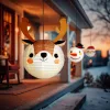 Karácsonyi rénszarvas mintás papír lampion 30 cm