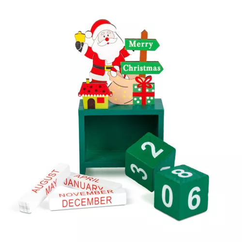Karácsonyi adventi naptár MDF-ből, 13,5 x 7 x 3,5 cm, 3 féle
