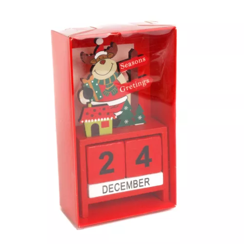 Karácsonyi adventi naptár MDF-ből, 13,5 x 7 x 3,5 cm, 3 féle