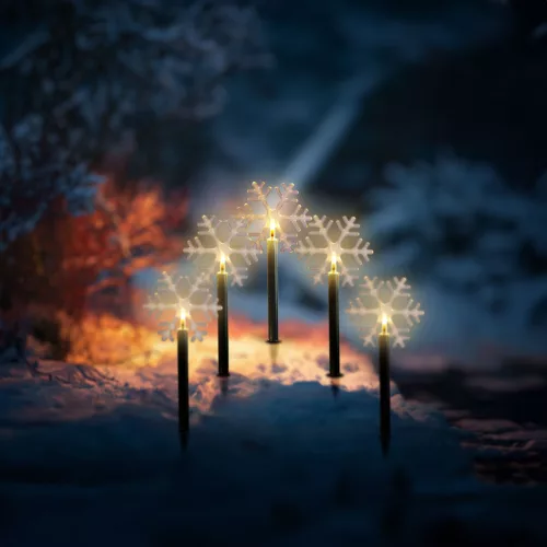 Garden of Eden karácsonyi jégkristály lámpa 5 LED, melegfehér, 34,5 cm, 3 X AA