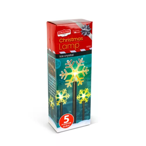 Garden of Eden karácsonyi jégkristály lámpa 5 LED, melegfehér, 34,5 cm, 3 X AA