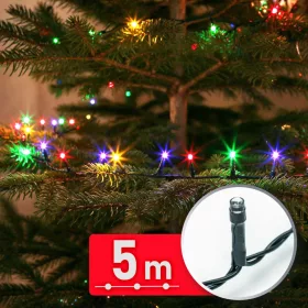   Phenom 100 LED-es színes fényfüzér, 5 m, zöld kábellel, 220-240V, 6W