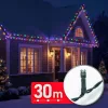 Phenom színes LED fényfüzér, 30 m, 600 LED, 220-240V, 6W, zöld kábellel