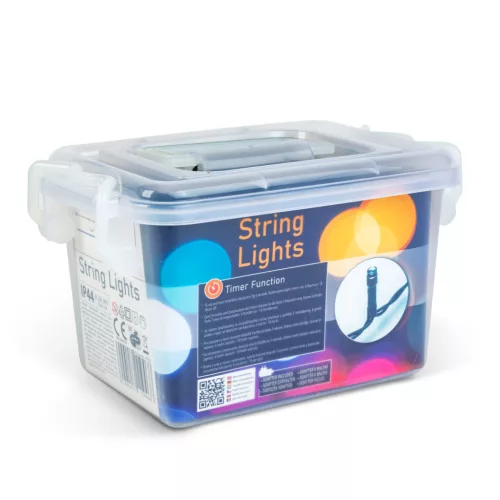 Phenom színes LED fényfüzér, 30 m, 600 LED, 220-240V, 6W, zöld kábellel