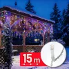 Phenom fényfüzér függöny 15 m 600 LED átlátszó kábellel