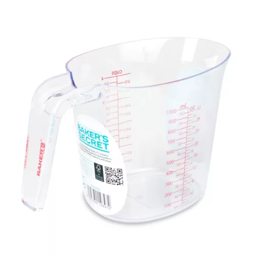 Baker's Secret átlátszó műanyag mérőpohár 1000 ml