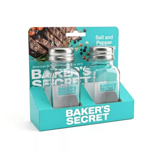 Baker's Secret só- és borsszóró szett, üveg, 10,3 cm, 2 db