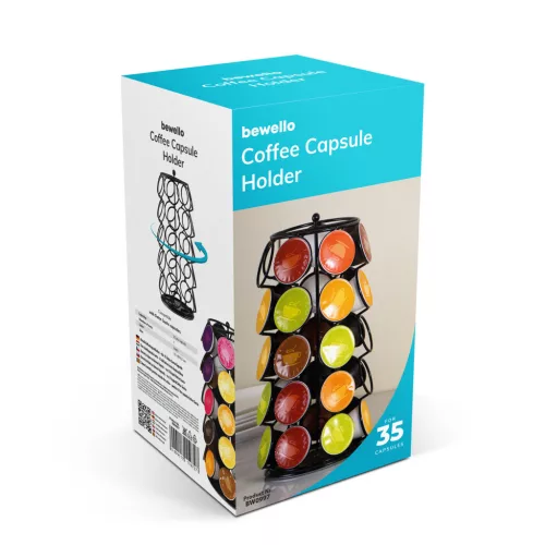 Bewello fém kávékapszula tartó 35 db Dolce Gusto kapszulához, fekete