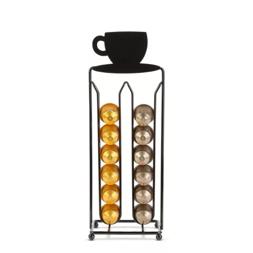 Bewello fém kávékapszula tartó 28 db Nespresso kapszulához, matt fekete