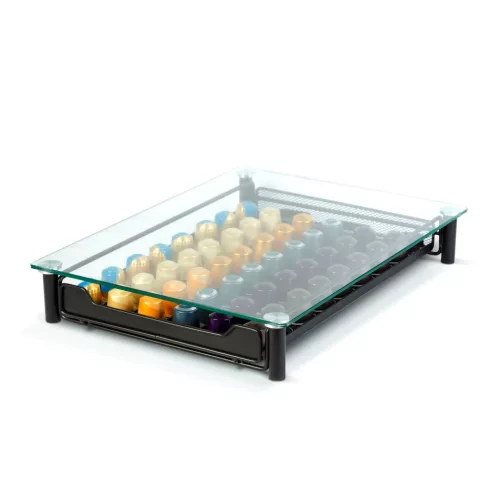 Bewello fém kávékapszula tartó 60 db Nespresso kapszulához, matt fekete