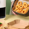 Bewello air fryer sütőpapír olaj nélküli sütőhöz, négyzet, 20 cm, 50 db/csomag