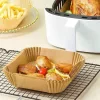 Bewello air fryer sütőpapír olaj nélküli sütőhöz, négyzet, 23 cm, 50 db/csomag