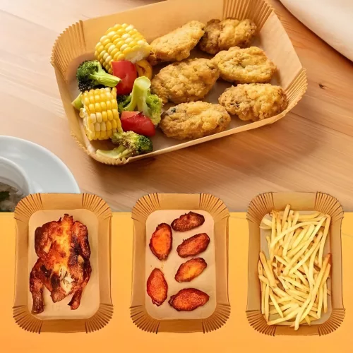 Bewello air fryer sütőpapír, téglalap, 14 x 22 cm, 50 db/csomag