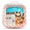 Bewello air fryer sütőpapír olaj nélküli sütőhöz, négyzet, 23 cm, 50 db/csomag