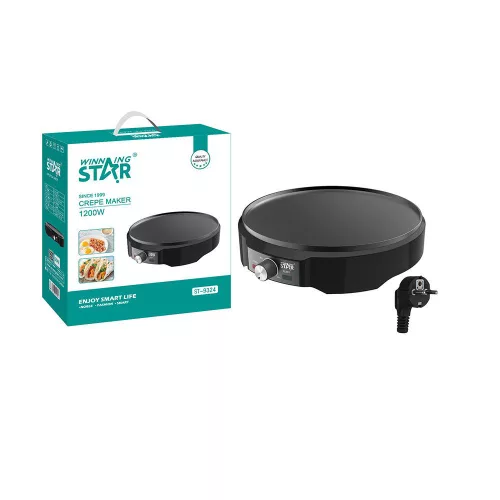 WinningStar elektromos palacsintasütő 1200W fekete