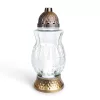 Bronz üveg mécses műanyag kupakkal és talppal 37 x 16 cm