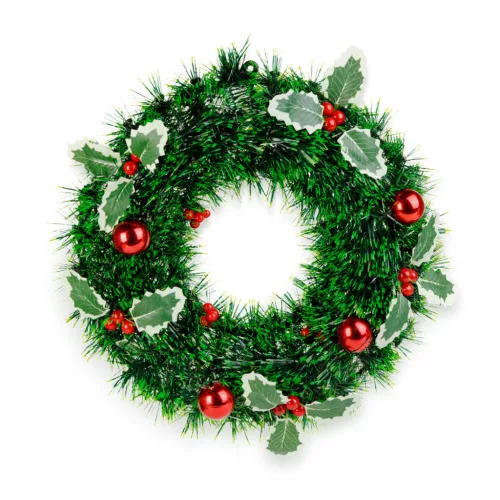 Bewello karácsonyi koszorú magyallal és díszgömbökkel 40 cm