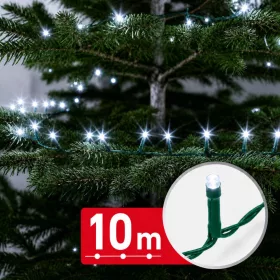   Phenom 10 m fényfüzér, 200 LED, hidegfehér, zöld kábellel