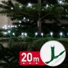 Phenom 20 m-es hidegfehér 400 LED-es fényfüzér zöld kábellel, 100-240V, 6W