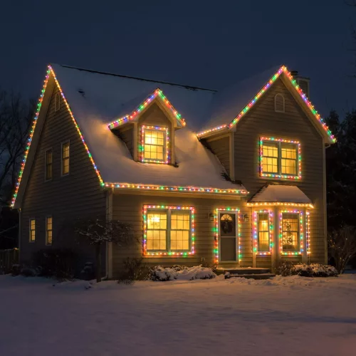 Phenom színes 600 LED fényfüzér, 30 m, 220-240V, 6W, átlátszó kábellel