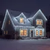 Phenom függöny fényfüzér, 15 m, 600 LED, hidegfehér, átlátszó kábellel
