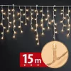 Phenom melegfehér függöny fényfüzér 15 m 600 LED átlátszó kábellel