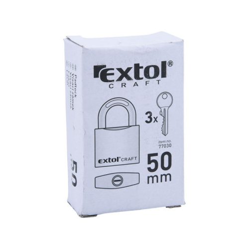 EXTOL CRAFT lakat, vas, 3 kulccsal, dobozban ; 50mm
