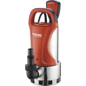   EXTOL PRMIUM szennyvíz búvárszivattyú, úszókapcsolóval, 1100W, INOX ház, szállító teljesítmény: 18,5m3/h, max. száll.8m