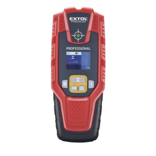 EXTOL PREMIUM digitális detektor, rejtett fém (vas, réz, alu) és fa tárgyak, illetve feszültség alatti vezeték keresésére, LCD k