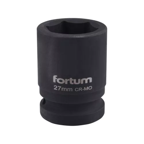 FORTUM gépi (impakt) dugófej 3/4', 27mm, L 52 mm, feketített, FORTUM