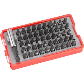   EXTOL PREMIUM behajtó klt. 51 db Cr.V., lapos:3-7mm, PH0-3, PZ0-3, HEX 1,5-6mm, T és TTa 8-40, övre akasztható műanyag tartóban