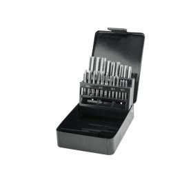   EXTOL PREMIUM menetfúró klt., kézi, fém dobozban; 21db, M3,4,5,6,8,10,12, jó minőségű szénacél, hajtóvas nélkül