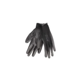   EXTOL PREMIUM Kötött kesztyű fekete poliészter, méret: 8' poliuretánba mártott teny. és ujjhegy., gumírozott mandzsetta