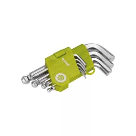   EXTOL CRAFT imbuszkulcs klt., rövid, Cr40 gömbfej, TÜV/GS; 9db, 1,5-10mm, bliszteren