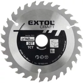   EXTOL CRAFT körfűrészlap, keményfémlapkás, 400×30mm(lyuk átm), T60; 3,8 mm lapkaszélesség, max. 3.800 ford/perc