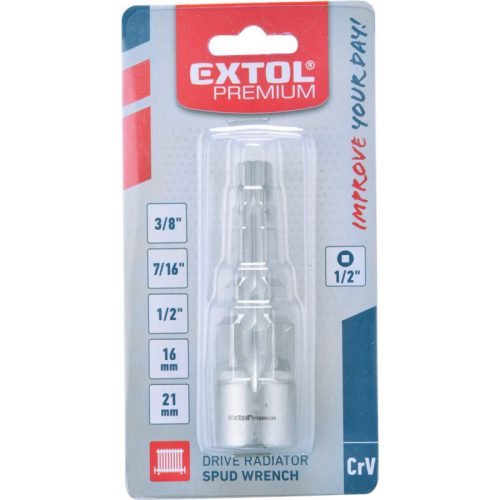 EXTOL PREMIUM radiátor kulcs (lépcsős- vagy cafni kulcs) befogás: 1/2, 5 lépcsős: 3/8-7/16-1/2-16mm-21mm, C.V.