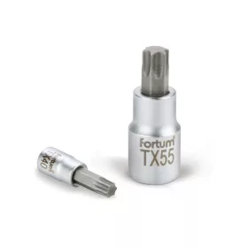   FORTUM bitdugófej, torx, 1/4', 61CrV5/S2, mattkróm; TX30