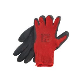   EXTOL PREMIUM kötött kesztyű, pamut, vörös, méret: 10', latexbe mártott, csúszásgátló tenyér