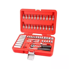   EXTOL PREMIUM dugókulcs klt. CV., 45fog; 1/4', 57db, dugófejek: 4-14mm, bitdugófej (-, +, imbusz, torx)