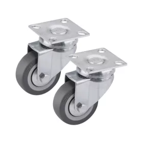   EXTOL PREMIUM készülékgörgő 2 db, önbeálló, szürke gumi, 50mm, golyóscsapággyal, max. teherbírás: 27 kg/db