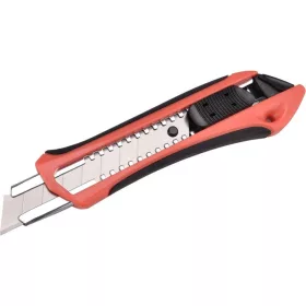   EXTOL PREMIUM tapétavágó kés, 18 mm fémházas, gumírozott; auto lock, tripla vágóéllel, pótpenge: 9123A, 8855091