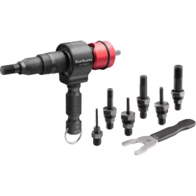   FORTUM adapter klt. fúrógéphez, POP-NUT szegecsanyákhoz, 6 db, M3-M4-M5-M6-M8-M10-M12; 8 mm (5/16') hatszög befogás, FORTUM